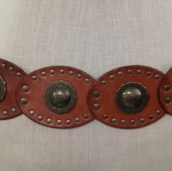 Vintage Y2K bebe genuine leather Western, Bohemian chuncky style belt - Picture 6 of 7